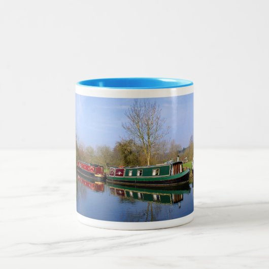 Kanalboote Zweifarbige Tasse (Mittel)