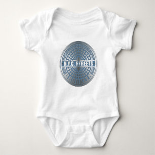 Kanaldeckel Brooklyn Blau Baby Strampler