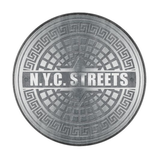 Kanaldeckel NYC Schneidebrett (Vorderseite)