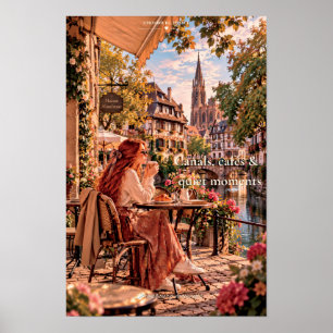 Kanäle Cafes Stille Momente Straßburg Frankreich Poster