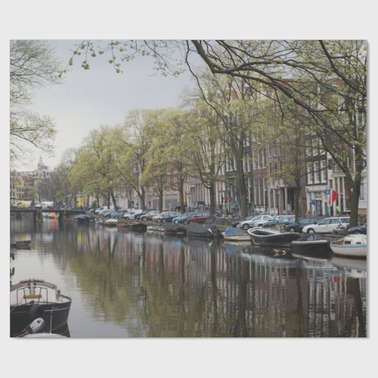Kanäle in Amsterdam, Holland Geschenkpapier (Flach)