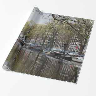 Kanäle in Amsterdam, Holland Geschenkpapier