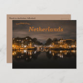Kanäle in Amsterdam Niederlande Postkarte (Vorne/Hinten)