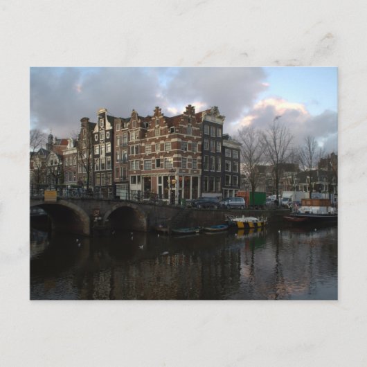 Kanäle in Amsterdam Postkarte (Vorderseite)
