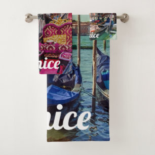Kanäle und Gondeln von Venedig Badhandtuch Set