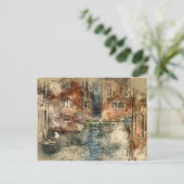 Kanäle von Venedig Italien Wasserfarbe Postkarte (Stehend Vorderseite)