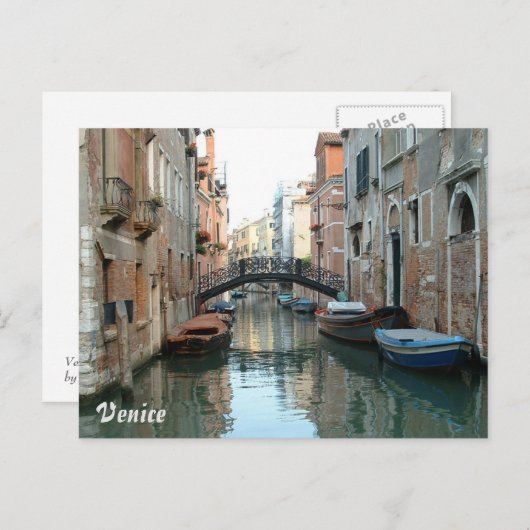 Kanäle von Venedig Postkarte (Vorne/Hinten)
