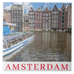 Kanalhäuser von Amsterdam Blick auf Keramik Fliese