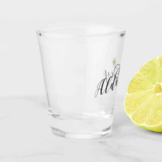 Kanalinseln, Alderney Flag Herz, Schnapsglas (Links)