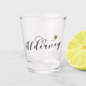 Kanalinseln, Alderney Flag Herz, Schnapsglas (Vorderseite)