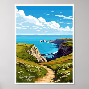 Kanalinseln Kalifornien - Darstellung von Reisen Poster