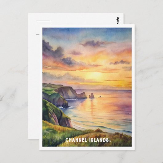 Kanalinseln Nationalpark Aquarellmalerei Postkarte (Vorne/Hinten)