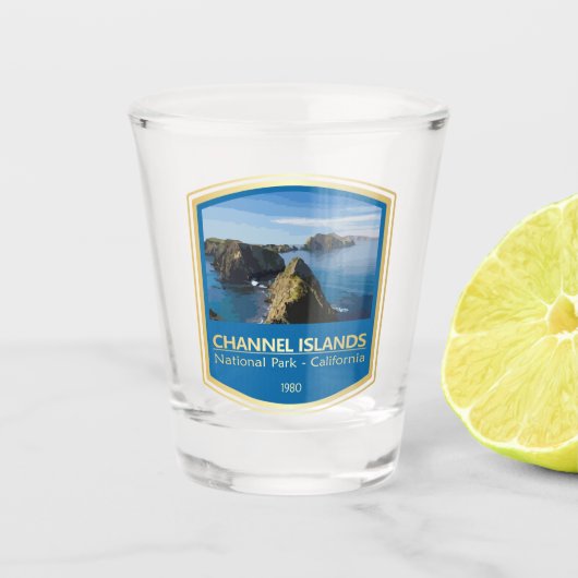 Kanalinseln NP (PF1) Schnapsglas (Vorderseite)