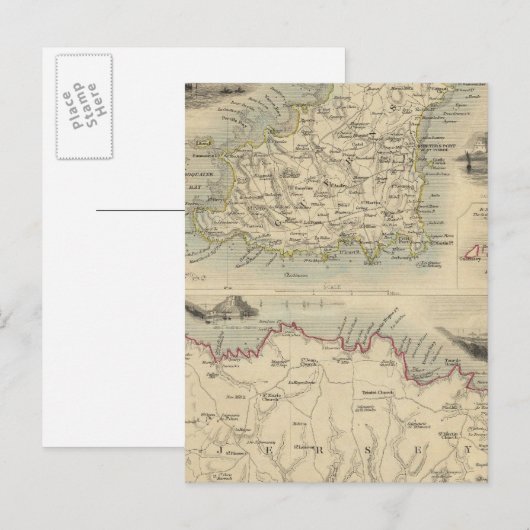 Kanalinseln Postkarte (Vorne/Hinten)