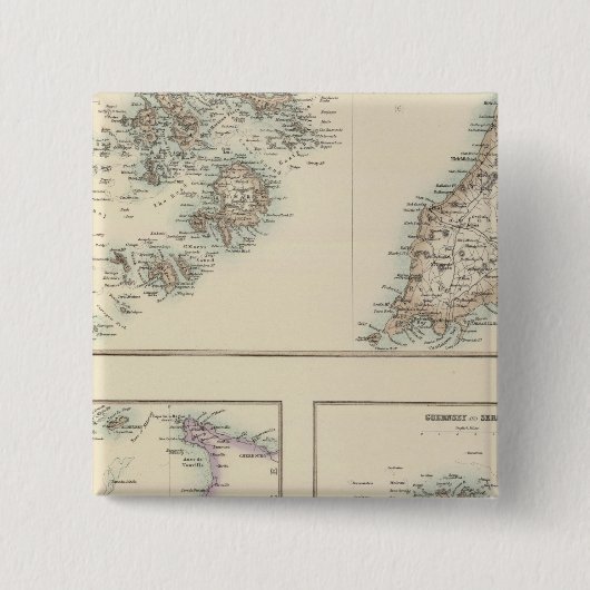 Kanalinseln, Scilly Islands und Insel Man Button (Vorderseite)
