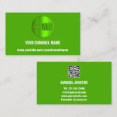 KANALNAME SIE TUBER LOGO QR CODE GRÜNWEISS VISITENKARTE (Vorne/Hinten)