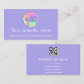 KANALNAME SIE TUBER LOGO QR CODE HOLOGRAPH VISITENKARTE (Vorne/Hinten)