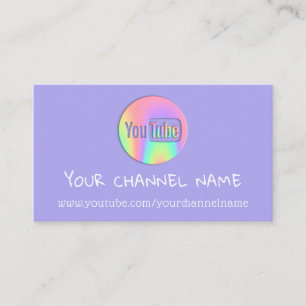 KANALNAME SIE TUBER LOGO QR CODE HOLOGRAPH  VISITENKARTE
