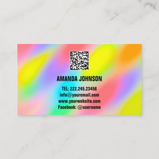 KANALNAME SIE TUBER LOGO QR CODE RAINBOW VIP VISITENKARTE (Rückseite)