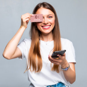 KANALNAME SIE TUBER LOGO QR CODE ROSE POWDER VISITENKARTE