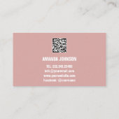 KANALNAME SIE TUBER LOGO QR CODE ROSE POWDER VISITENKARTE (Rückseite)