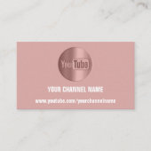 KANALNAME SIE TUBER LOGO QR CODE ROSE POWDER VISITENKARTE (Vorderseite)