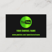 KANALNAME YOUTUBER LOGO QR CODE BLACK GREEN VISITENKARTE (Vorderseite)