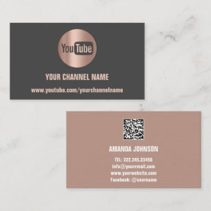 KANALNAME YOUTUBER LOGO QR CODE GRAY VISITENKARTE