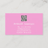 KANALNAME YOUTUBER LOGO QR CODE PINK VISITENKARTE (Rückseite)