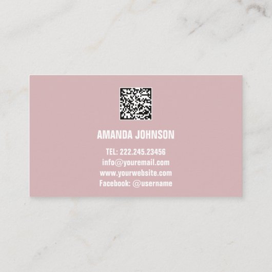 KANALNAME YOUTUBER LOGO QR CODE PINK VISITENKARTE (Rückseite)