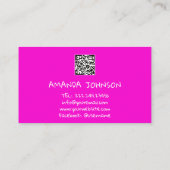 KANALNAME YOUTUBER LOGO QR CODE PINK VISITENKARTE (Rückseite)