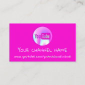 KANALNAME YOUTUBER LOGO QR CODE PINK VISITENKARTE (Vorderseite)
