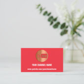 KANALNAME YOUTUBER LOGO QR CODE RED COPPER VISITENKARTE (Stehend Vorderseite)