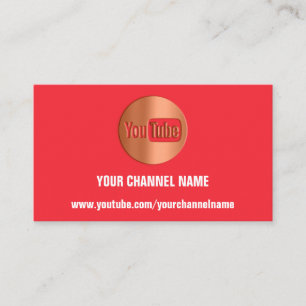 KANALNAME YOUTUBER LOGO QR CODE RED COPPER VISITENKARTE