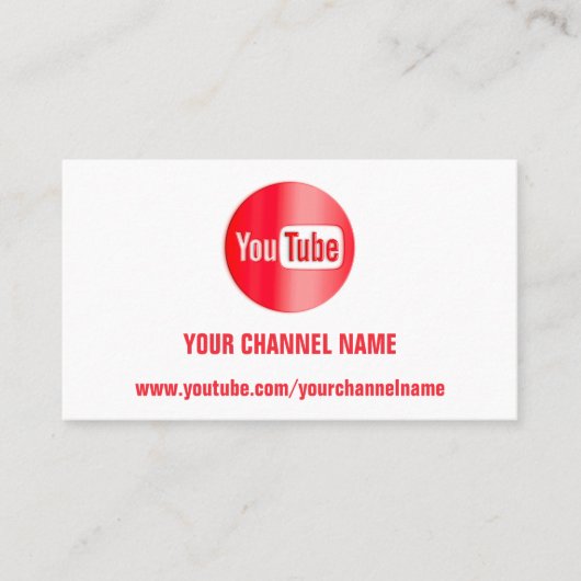 KANALNAME YOUTUBER LOGO QR CODE RED WHITE BUSI VISITENKARTE (Vorderseite)
