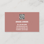 KANALNAME YOUTUBER LOGO QR CODE-ROSE VISITENKARTE (Rückseite)