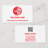KANALNAME YOUTUBER LOGO QR CODE ROT WEISS VISITENKARTE (Vorne/Hinten)