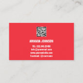 KANALNAME YOUTUBER LOGO QR CODE-ROTE ROSE VISITENKARTE (Rückseite)