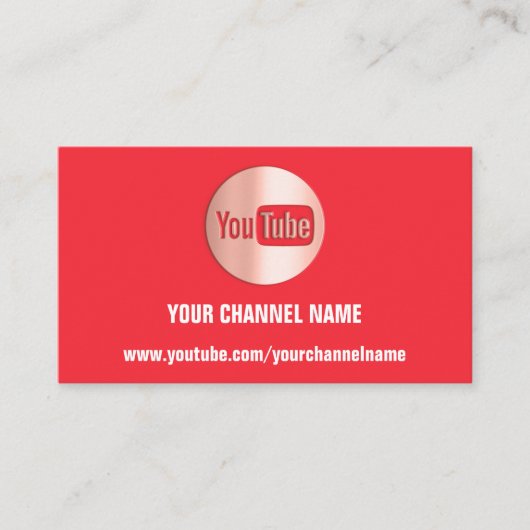 KANALNAME YOUTUBER LOGO QR CODE-ROTE ROSE VISITENKARTE (Vorderseite)
