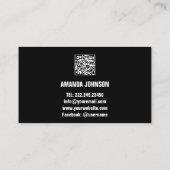 KANALNAME YOUTUBER LOGO QR ROSE SCHWARZ MODERN VISITENKARTE (Rückseite)