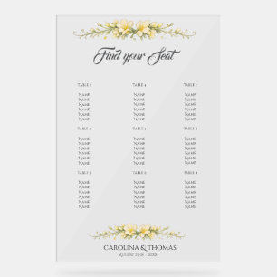 Kanariengelb Freesien Hochzeit Sitzordnung Acrylschild