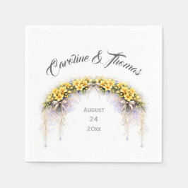 Kanariengelb Romantische Freesie Florale Hochzeit Serviette