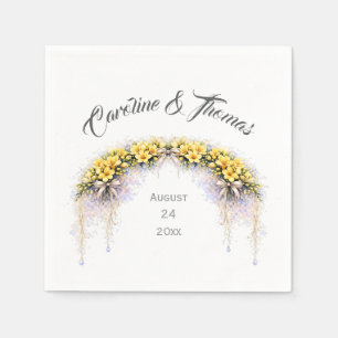 Kanariengelb Romantische Freesie Florale Hochzeit Serviette