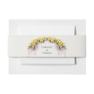 Kanariengelb Romantische Freesien-Blumenhochzeit Einladungsbanderole