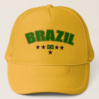 Kanariengelbe Brasilienfünf-sternelogo-Kappe Truckerkappe