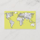 kanariengelbes Atlasdiagramm Visitenkarte (Rückseite)