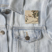 Kanarienvogel auf einer Eichen-Niederlassung Button (Beispiel)
