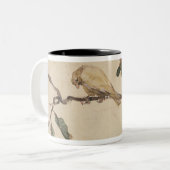 Kanarienvogel auf einer Eichen-Niederlassung Zweifarbige Tasse (Vorderseite Links)