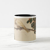 Kanarienvogel auf einer Eichen-Niederlassung Zweifarbige Tasse (Mittel)