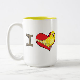 Kanarienvögel des Herzens I Zweifarbige Tasse